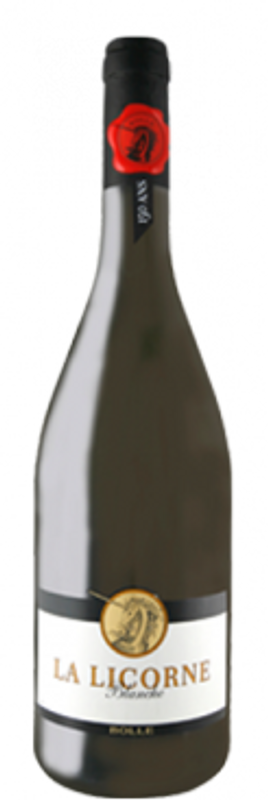 Bottiglia di La Licorne Blanche Assemblage blancs AOC Vaud Bolle di Bolle