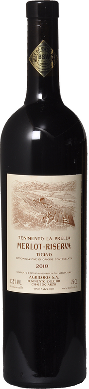 Bouteille de Ticino Merlot DOC Riserva Tenimento la Prella Tenimento dell'Ör / Agriloro / Meinrad Perler de Tenimento dell'Ör / Agriloro / Meinrad Perler