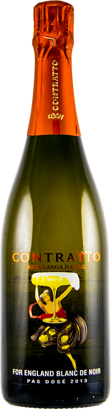 Flasche For England Blanc de Noir Pas Dose Alta Langa DOCG Contratto von Contratto