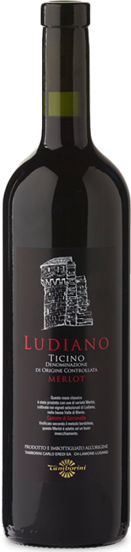Bottiglia di Ludiano Merlot del Ticino DOC Blenio Tamborini di Tamborini