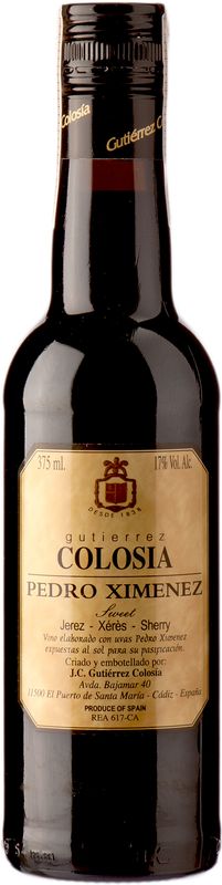 Bouteille de Sherry Pedro Ximenez Gutiérrez-Colosia de Gutiérrez-Colosia