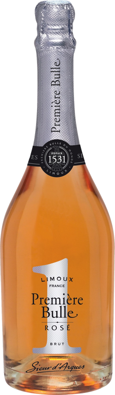 Bottiglia di Premiere Bulle Brut Rose Cremant Limoux AOC Sieur d'Arques di Sieur d'Arques