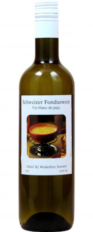 Bouteille de Schweizer Fonduewein vin blanc de Pays Dinkel de Dinkel