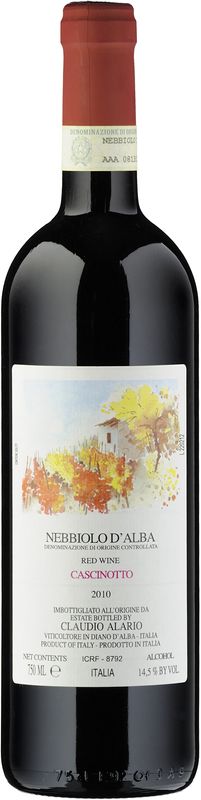 Bottiglia di Nebbiolo d'Alba Cascinotto DOC Alario Claudio di Alario Claudio