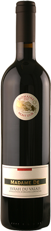 Flasche Madame De Syrah du Valais AOC Domaine du Mont d'Or von Domaine du Mont d'Or