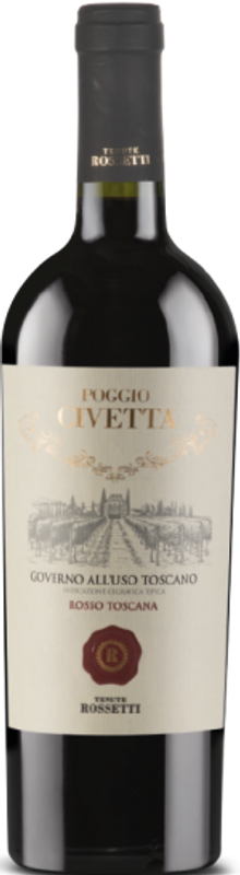 Bottiglia di Poggio Civetta Governo all’uso Toscana Rossetti di Rossetti