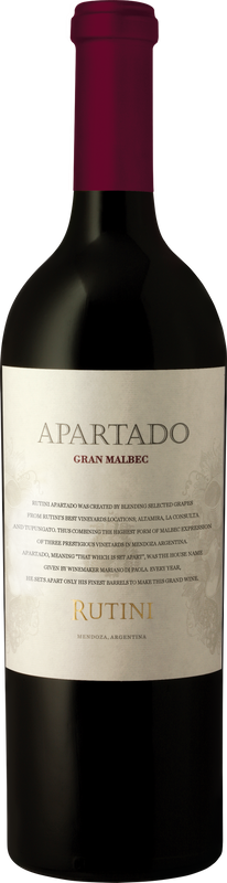 Flasche Apartado Gran Malbec Rutini Wines von Rutini Wines