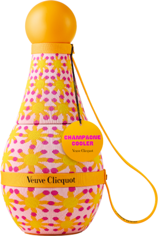Bottle of Veuve Clicquot Sun Totem with Rosé – Limited Edition crafted by Yinka Ilori from Veuve Clicquot