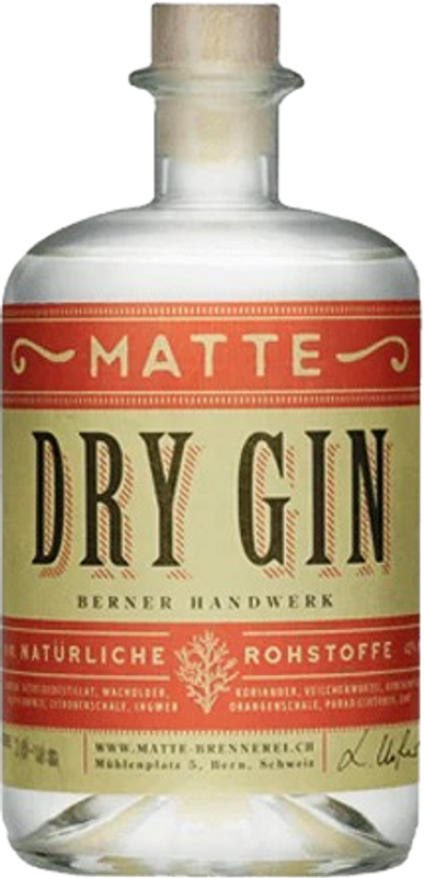 Flasche Matte Dry Gin  von Matte Brennerei
