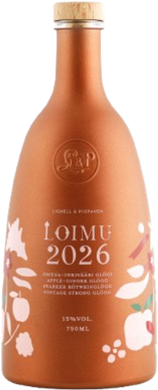 Flasche LOIMU 2026 ROTER Premium Glühwein aus Finnland von Lignell & Piispanen