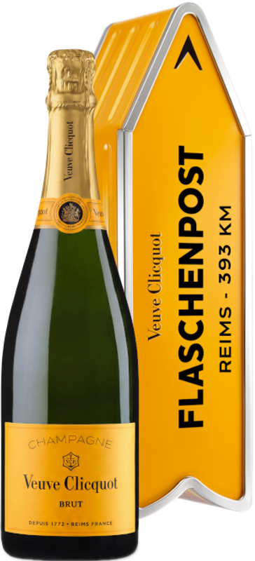 Bouteille de Veuve Clicquot Yellow Label Arrow Box "Flaschenpost" de Veuve Clicquot